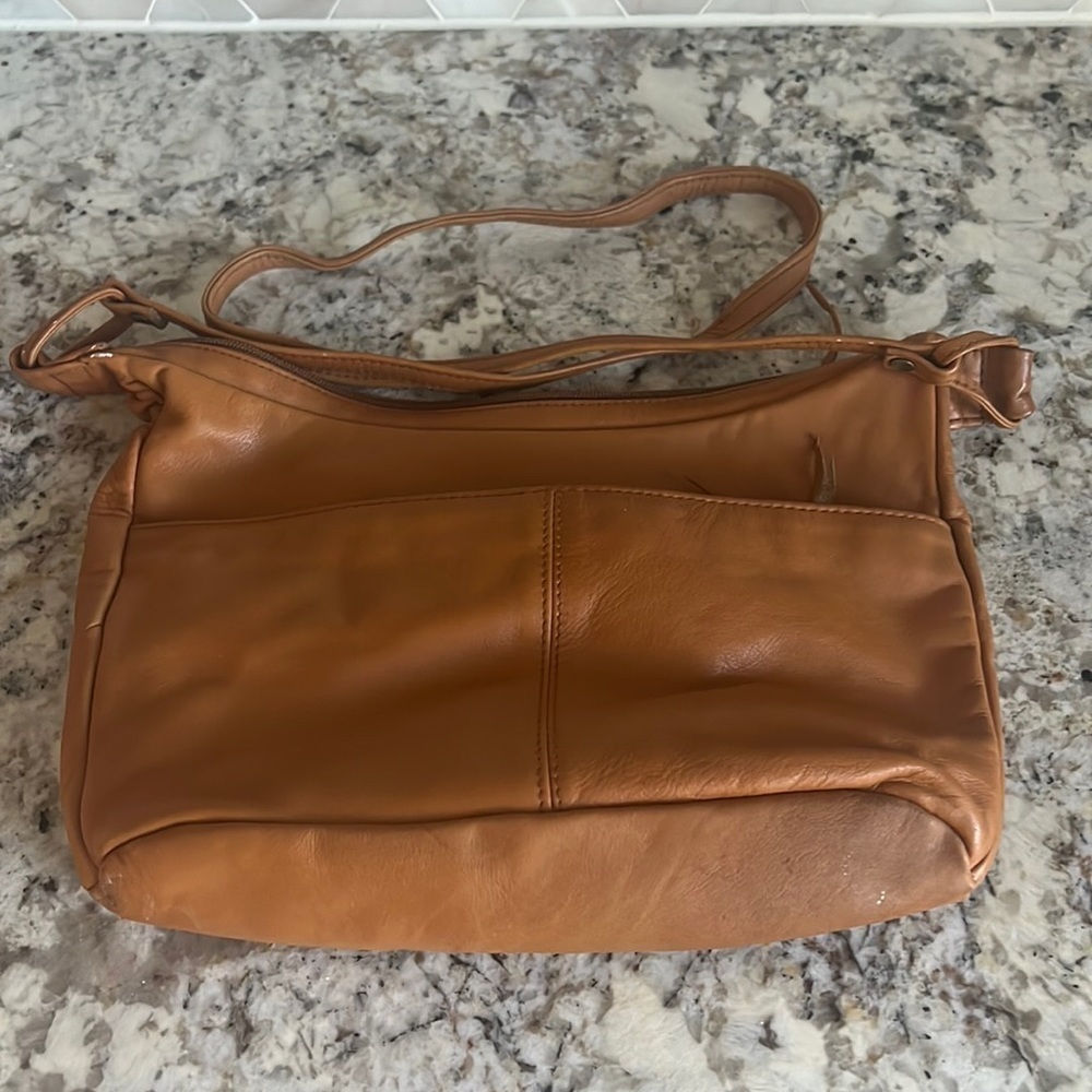 Genuine tan leather purse